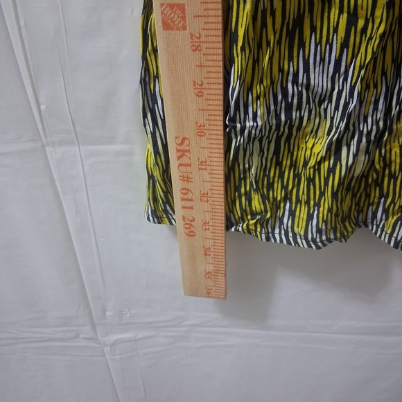 Speckless JCPenney Yellow Black Sleeveless Dress Women's Medium With‎ Belt NWT - Picture 10 of 10